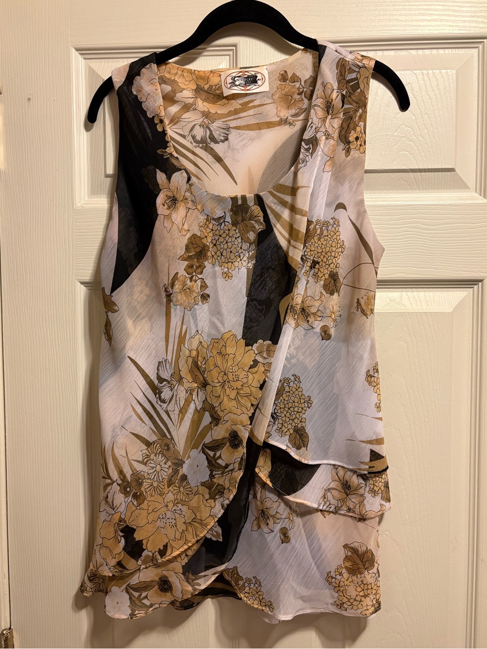 Sleeveless Layered Floral Blouse | Interplay Couture Boutique